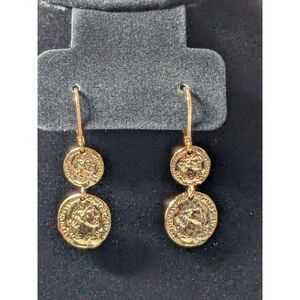 Moda Al Massimo 18K Gold Over Bronze Coin Drop Earrings
